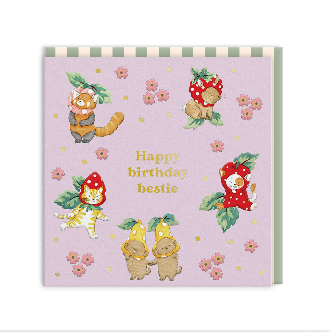 HBD Bestie Mini Square Greeting Card (14272)