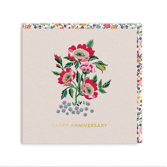 Happy Anniversary With Love Mini Square Greeting Card (14283)