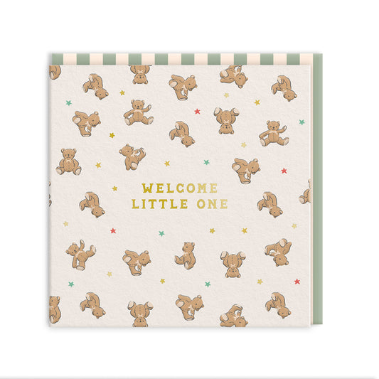 New Baby Bear Mini Square Greeting Card (14289)