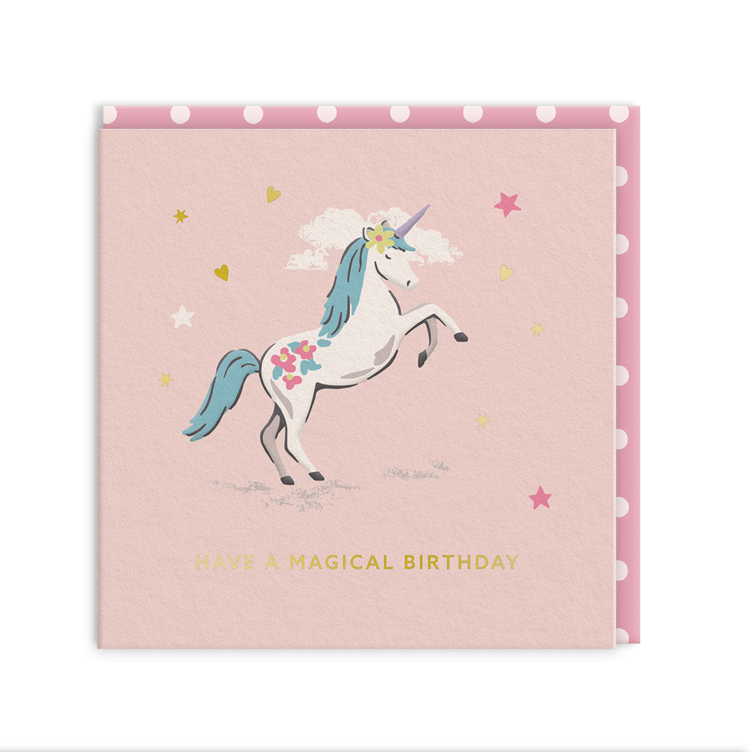 Unicorn Birthday Mini Square Greeting Card (14292)