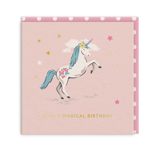 Unicorn Birthday Mini Square Greeting Card (14292)