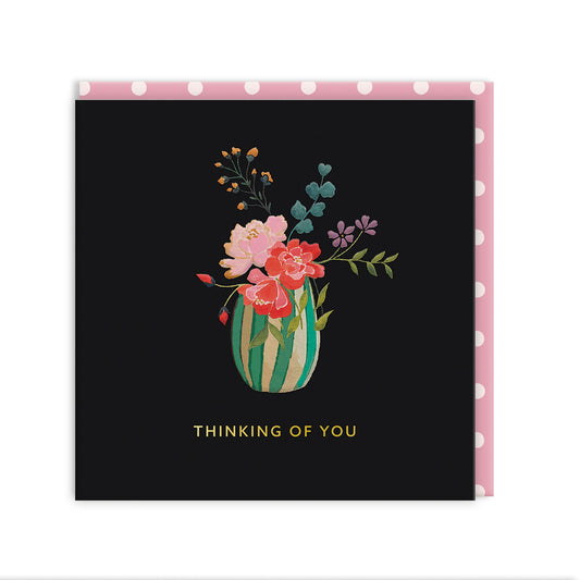 Sympathy Vase Mini Square Greeting Card (14294)