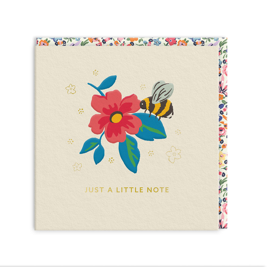 Just A Little Note - Bee & Flower Mini Square Greeting Card (14295 ...