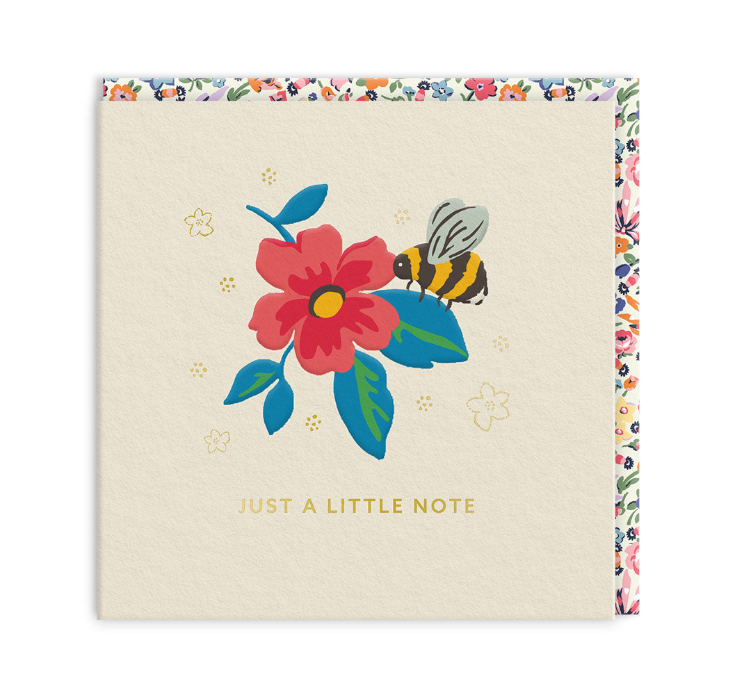 Just A Little Note - Bee & Flower Mini Square Greeting Card (14295)