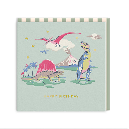 Dino Birthday Mini Square Greeting Card (14297)