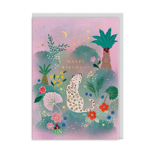 Tropical Leopard Greeting Card (13315)