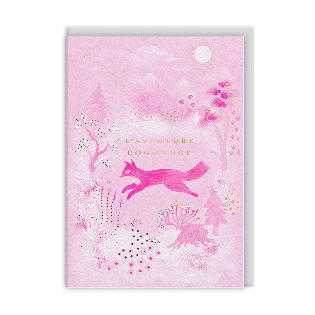 Mountain Fox French Caption Greeting Card (14894)