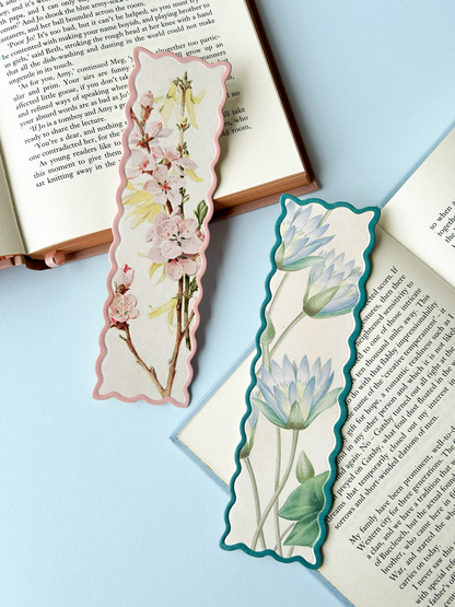 Scalloped Blue Nymphaea-Caerulea Premium Bookmark (12979)