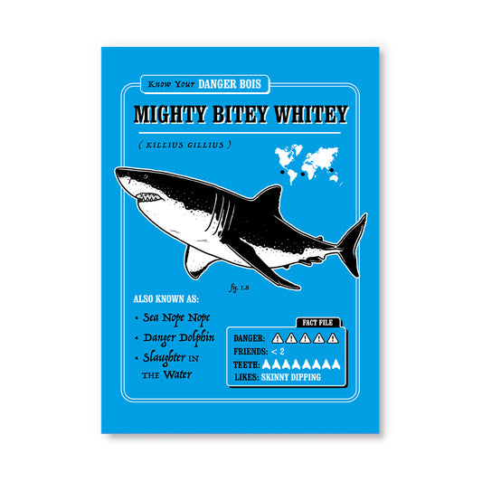 Mighty Bitey Whitey Postcard (12156)