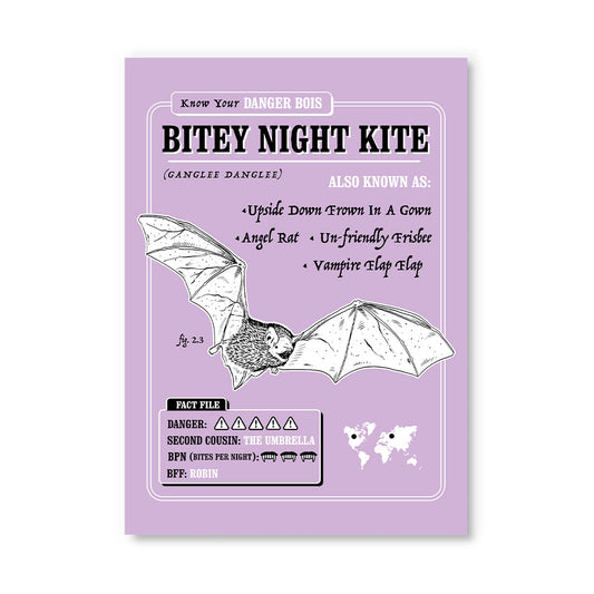 Bitey Night Kite Postcard (12159)