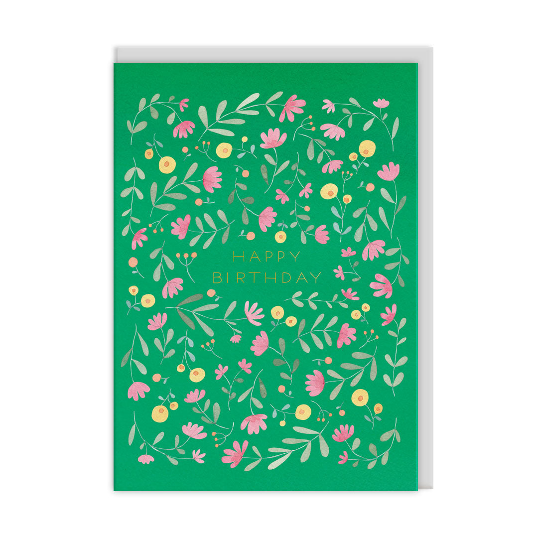 Green Floral Greeting Card (12787)
