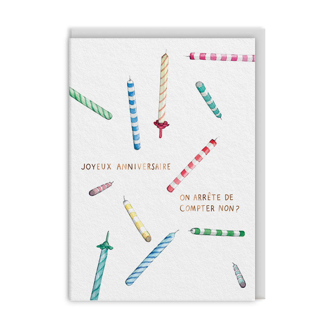 Candles Not Counting French Caption Greeting Card (14904)