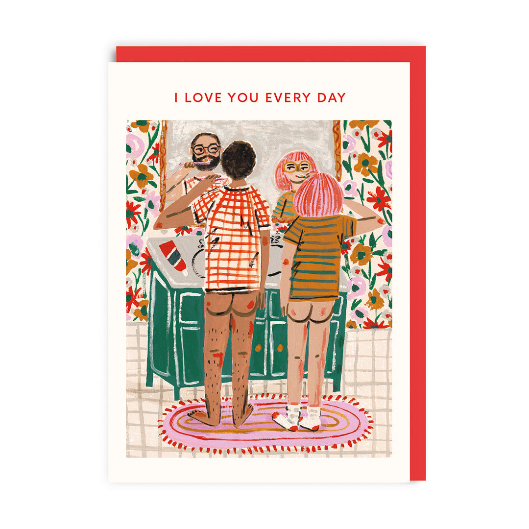 Bathroom Couple Love Greeting Card