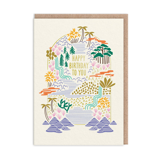 Happy Birthday Tropical Greeting Card (12086)