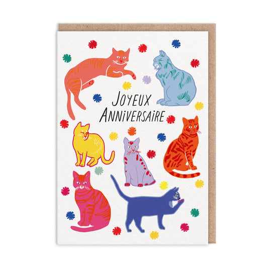 Joyeux Anniversaire Birthday Cats Greeting Card (13589)