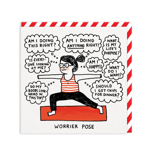 Worrier Pose Square Greeting Card (899)