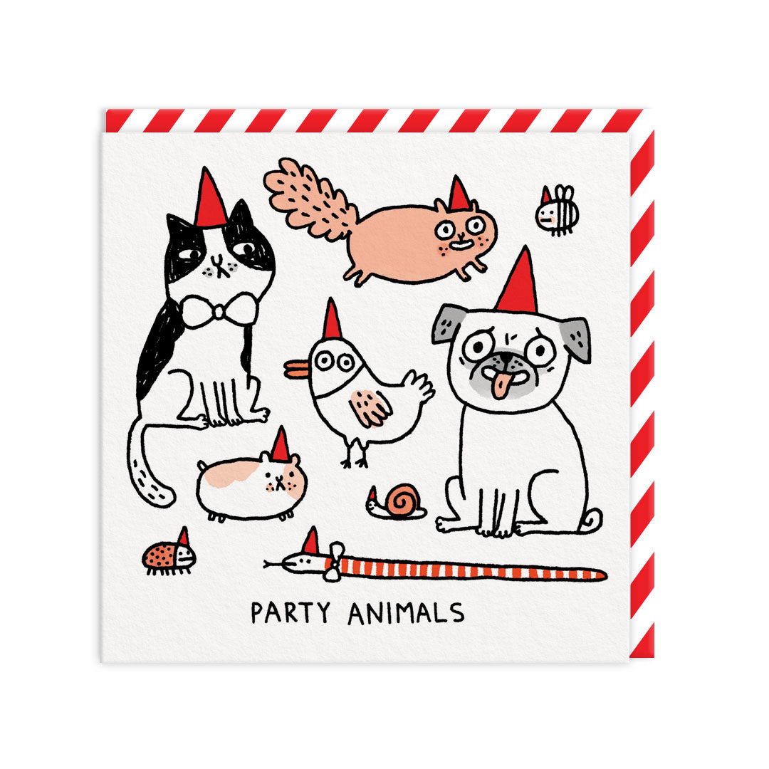 Party Animals Square Greeting Card (933)