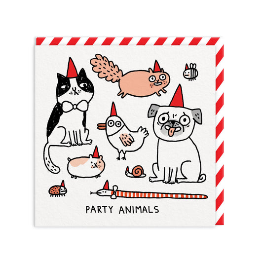 Party Animals Square Greeting Card (933)