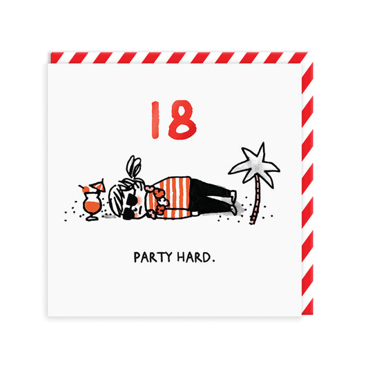 Party Hard 18th Birthday Card (4416)