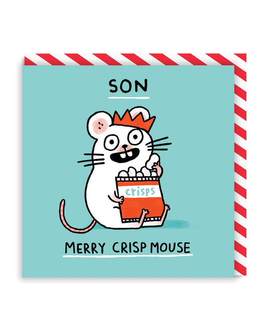Son Merry Crispmouse Square Christmas Card (6804)