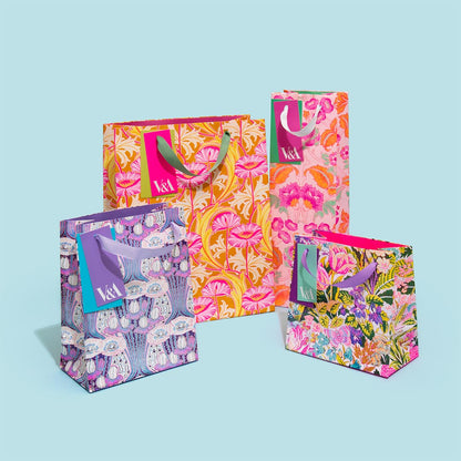 Neon Floral Pink Poppies Medium Gift Bag (12560)