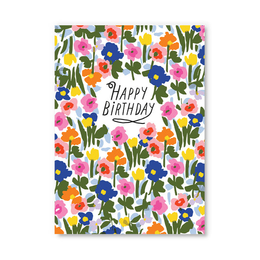 Happy Birthday Meadow Flowers Postcard (12293)