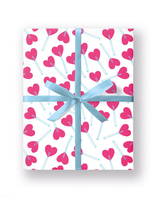 Love Heart Lollies Flat Giftwrap