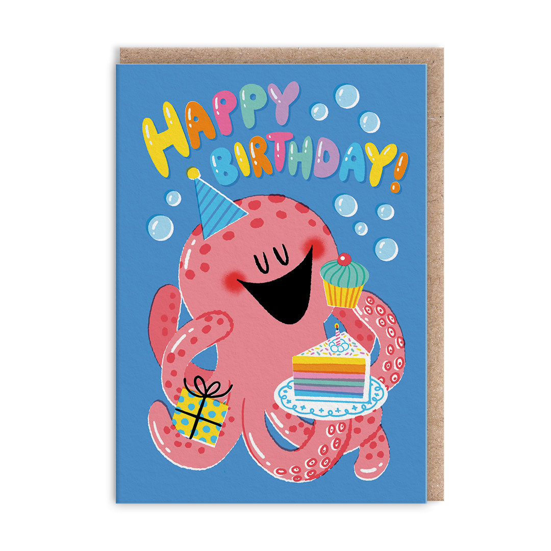 Octopus Birthday Greeting Card (14384)