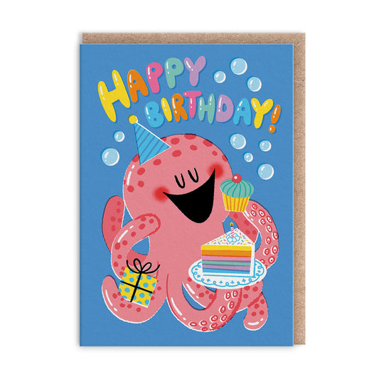 Octopus Birthday Greeting Card (14384)