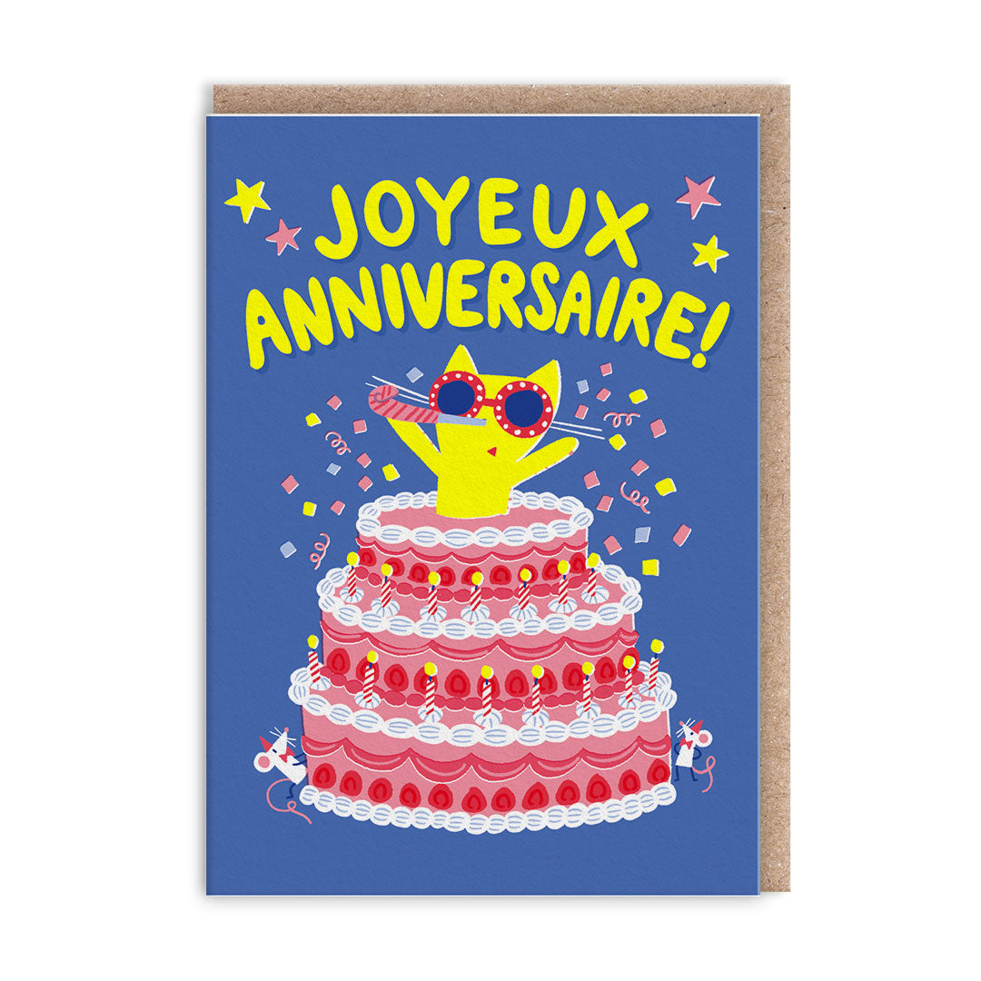 It's Your Purrthday French Caption Greeting Card (14903)