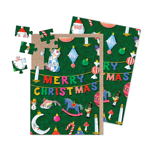 Christmas Decorations Jigsaw Greeting Card (13575)