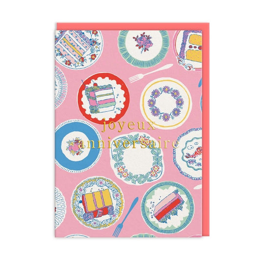 Joyeux Anniversaire Tea Party Greeting Card (13587)