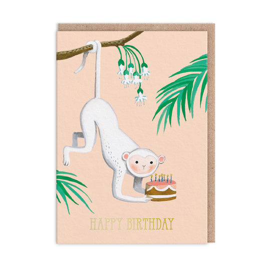 White Monkey Greeting Card (12247)