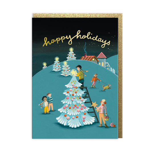 Tree Deorating Holiday Greeting Card (13500)