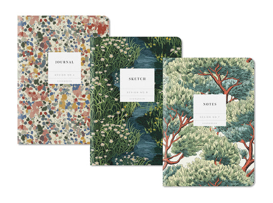 Evergreen 3x Stitched Notebook Set (B6) (13247)