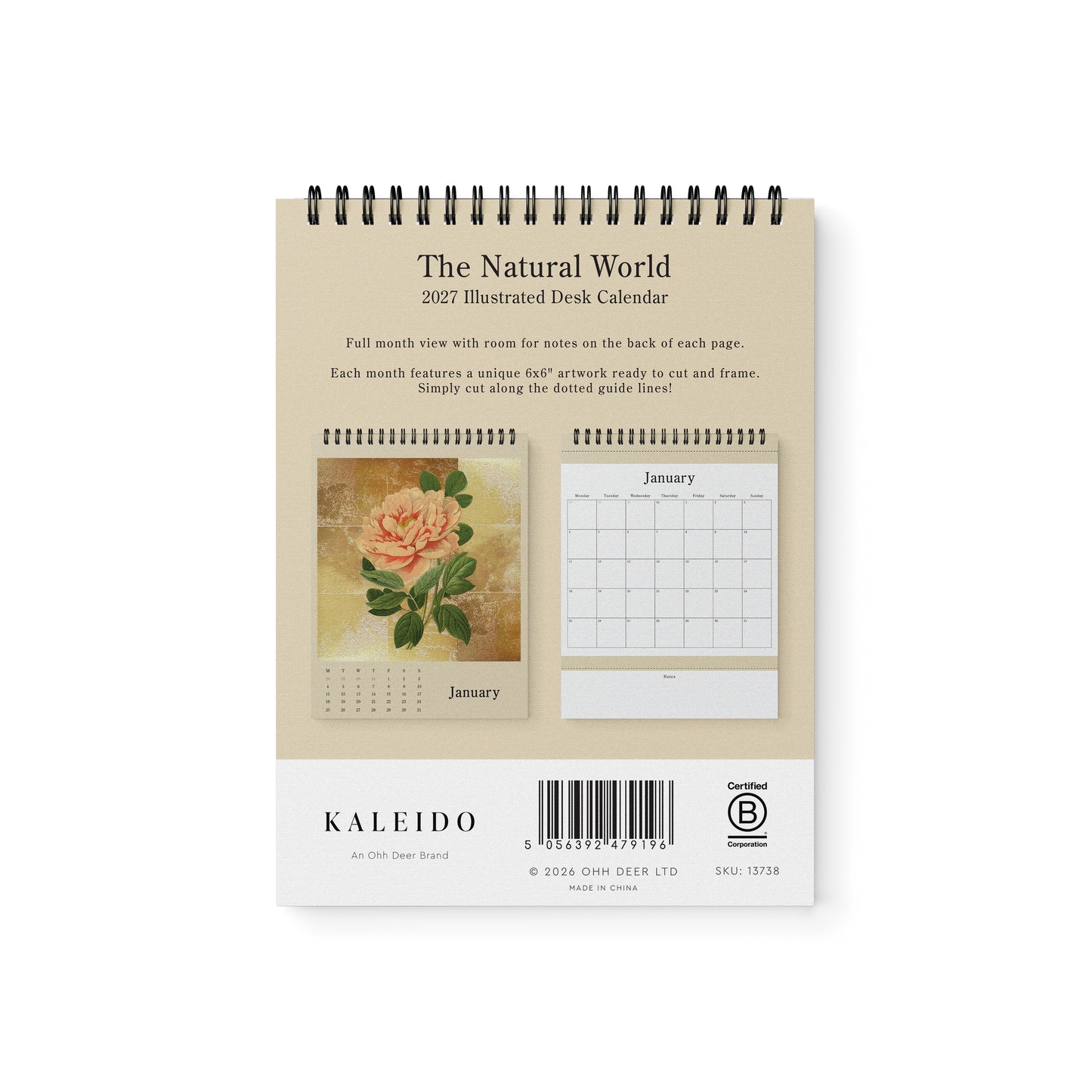 Natural World Gold Leaf Desk Calendar (13738)