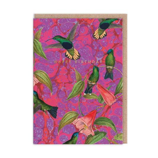 Marble Humming Birds Greeting Card (12048)