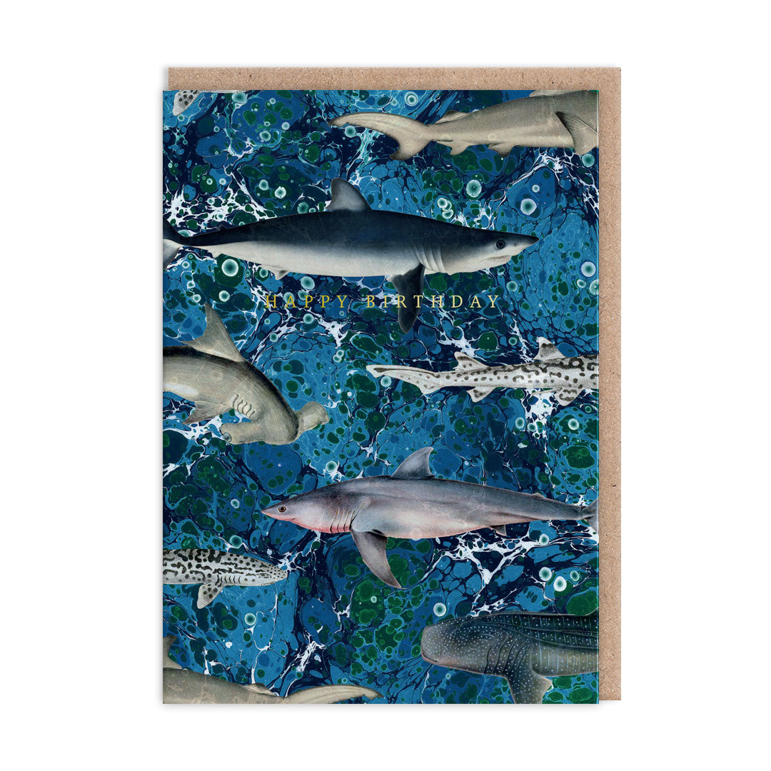 Marble Sharks Greeting Card (12053)