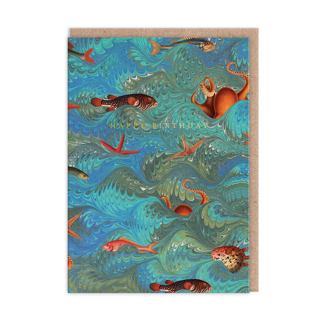 Marble Sea Creatures Greeting Card (12057)