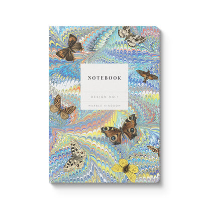 Marble Butterfly Blue Paperback Notebook (12224)