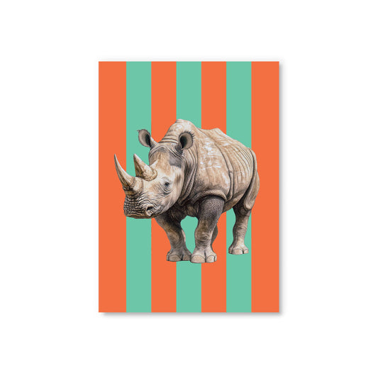 Striped Rhino Postcard (12332)