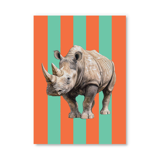 Striped Rhino Postcard (12332)