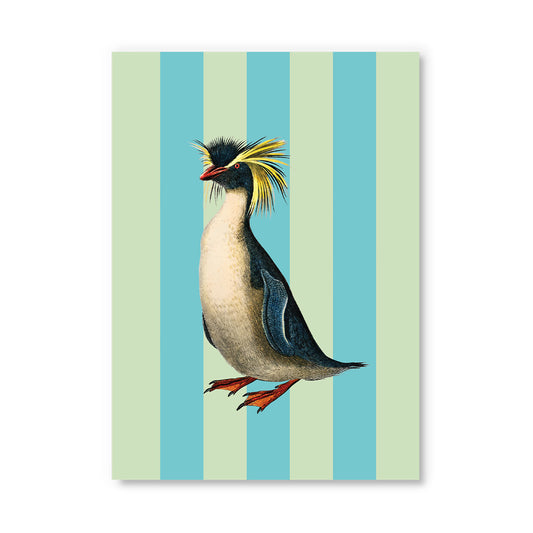 Striped Penguin Postcard (12337)