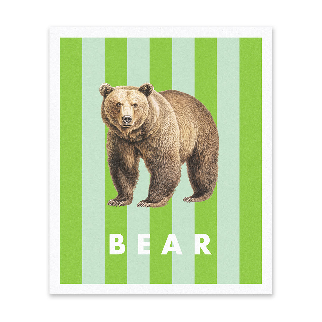 Striped Bear Riso Print (12x10)(12448)