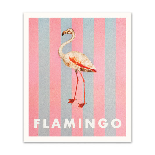 Striped Flamingo Riso Print (8x6)(12324)