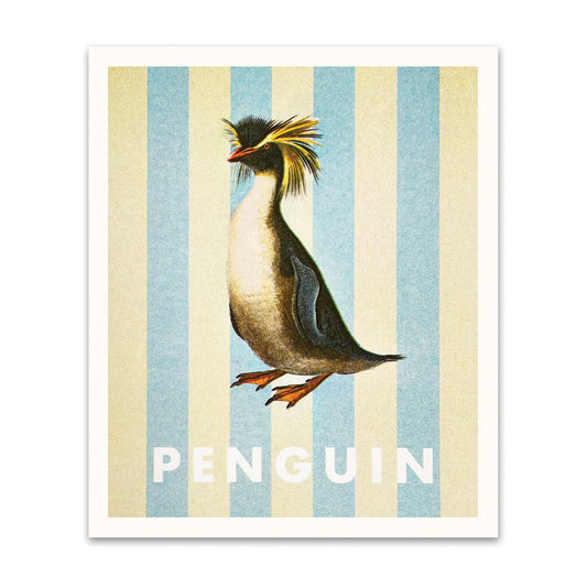 Striped Penguin Riso Print (8x6)(12325)