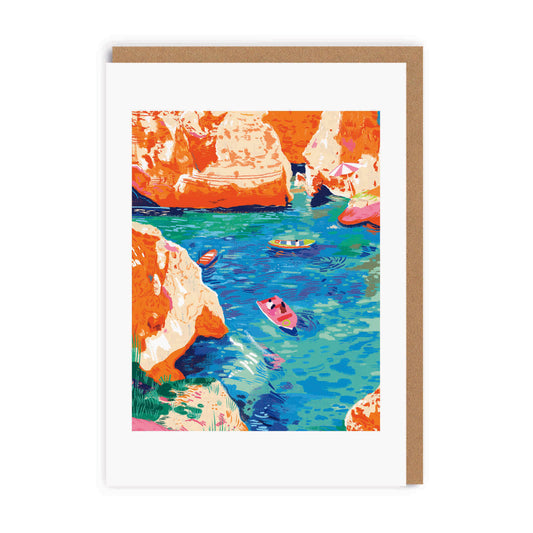 Orange Cliffs Greeting Card (7595)