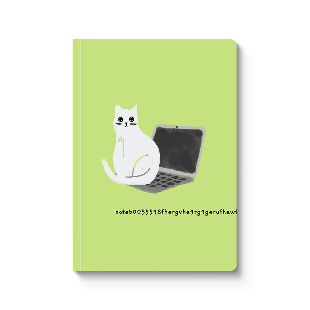 Laptop Cat Paperback Notebook (9494)