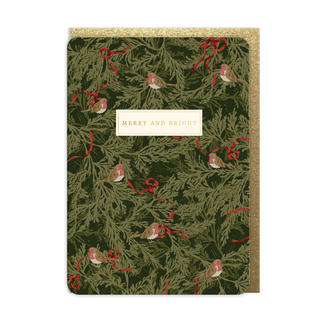 Bows and Robins Greeting Card (13511)