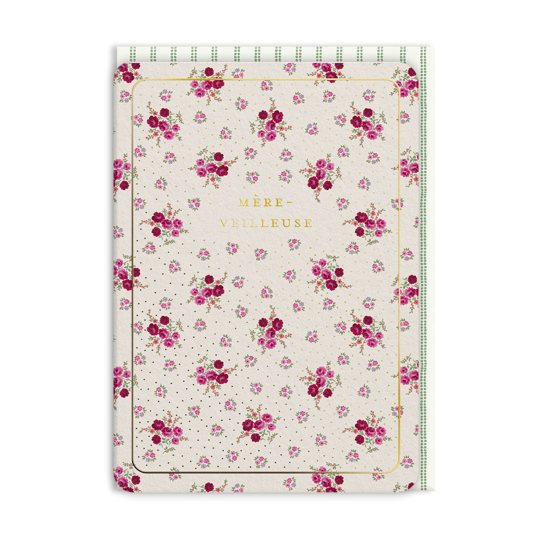 Pia Bouquet Anniversary French Caption Greeting Card (14898)